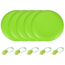 5pcs Flying Disc 10.7 Inch, 175g Plastic Flying Disk with Carry Ring, Green