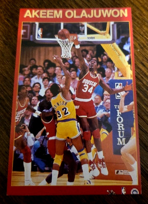 Akeem Olajuwon 1980's Promo Starline 3x5 Mini Poster Houston Rockets - NrMt
