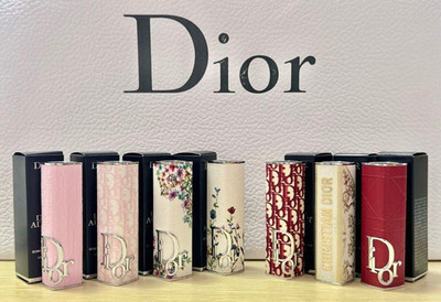 Christian Dior Addict Lipstick Case 7Set Pink Rose Bloom Burgundy Oblique No Box