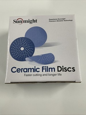 Sunmight 76518 Multi-Hole Ceramic Film Abrasive 600 Grit 6 in. Grip Disc (50 ct)