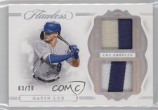 2020 Panini Flawless Dual Patch 3/20 Gavin Lux #DP-GL Dual Patch 8d4