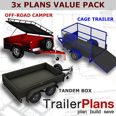Trailer Plans Off Road Camper Tandem Box Cage Trailer Plans Plans On Cd Rom Ebay