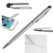 10X Silver 2in1 Touch Screen Stylus Ballpoint Pen iPad iPhone Smartphone Tablet