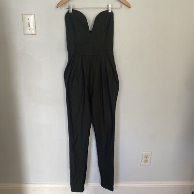 Hot And Delicious Olive Sweetheart Neck Sleeveless Jumpsuit Cocktail M