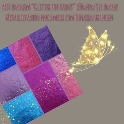 Effekt Wandfarbe  Metallic Wandfarben Wandlasur Schimmer + Glitzer Zusatz