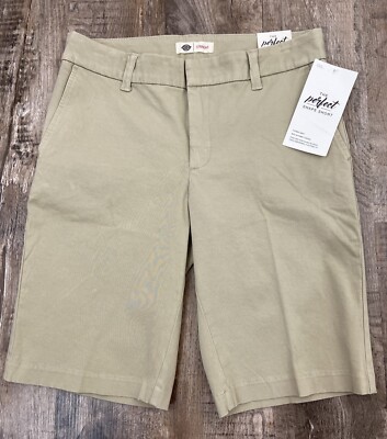 Dickies The Perfect Shape Short 03606041 Straight Leg Flex Fabric Khaki Sz 6