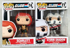 Funko POP! Retro Toys - Vinyl G.I. Joe - Storm Shadow (77) & Scarlett (74) New