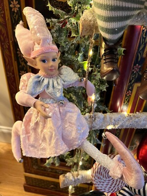 Luxus Einweg rosa Narr Pixie Elfe Fee Weihnachten Display Figur beweglich 