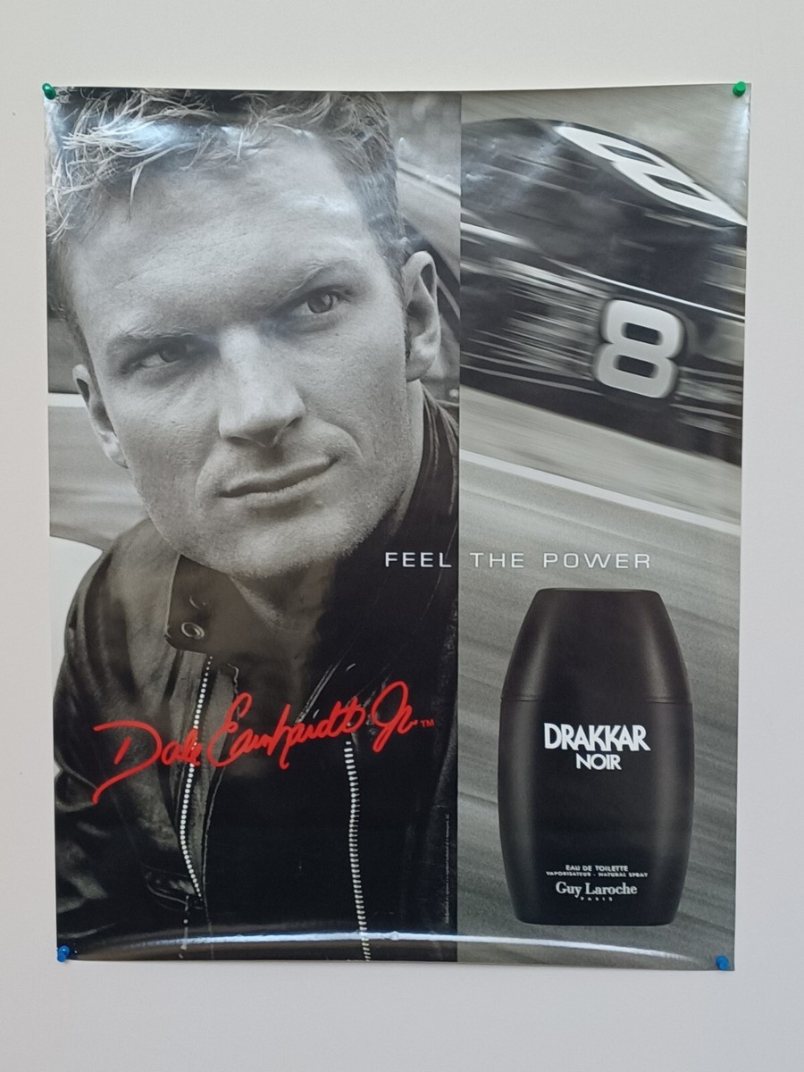 Vtg Drakkar NASCAR DALE EARNHARDT Auto Racer Cologne Poster 22