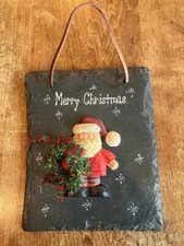 Merry Christmas Santa Claus Hanging Plaque Home Decor