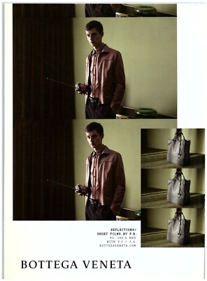 2018 Bottega Veneta Print Ad, Menswear Leather Bag Jacket Radio Stylish  Clothing
