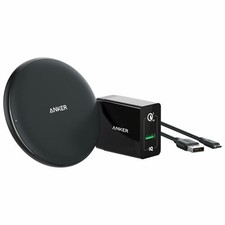 Anker Wireless Charger Pad 5W/10W Qi-Certified Charging w/ 18W USB Wall Adapter