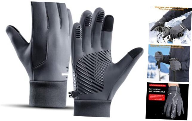 Men's & Women's Thermal Winter Gloves - Ski Snow Liner Warm Touch in Medium Gray-image