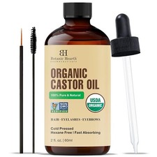 Castor Oil 2 fl oz  USDA Certified Organic, for Eyelashes, Eyebrows  Hair