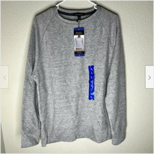 Banana Republic Men's Mid-Weight Waffle Knit Crew Pullover Size L color Gray