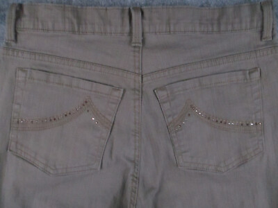 GLO by Gloria Vanderbilt Jeans Womens 4 Beige Denim Mandy Straight Leg 28x30