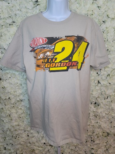 Jeff GORDEN #24 T-Shirt 2010 Tan 2 Sided Print Size LG, Raceway, Jeff's The Best