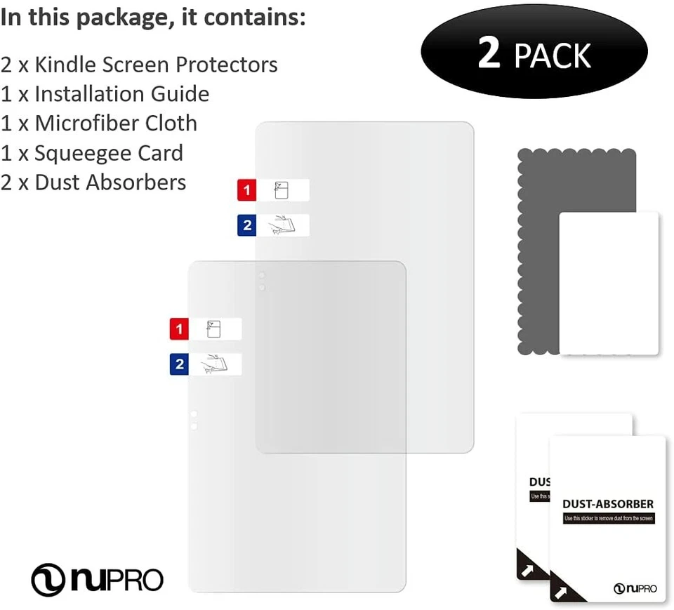 2 NuPro Anti-Glare Screen Protectors for Amazon Fire HD 10 and Fire HD 10+ table - Image 2 of 4