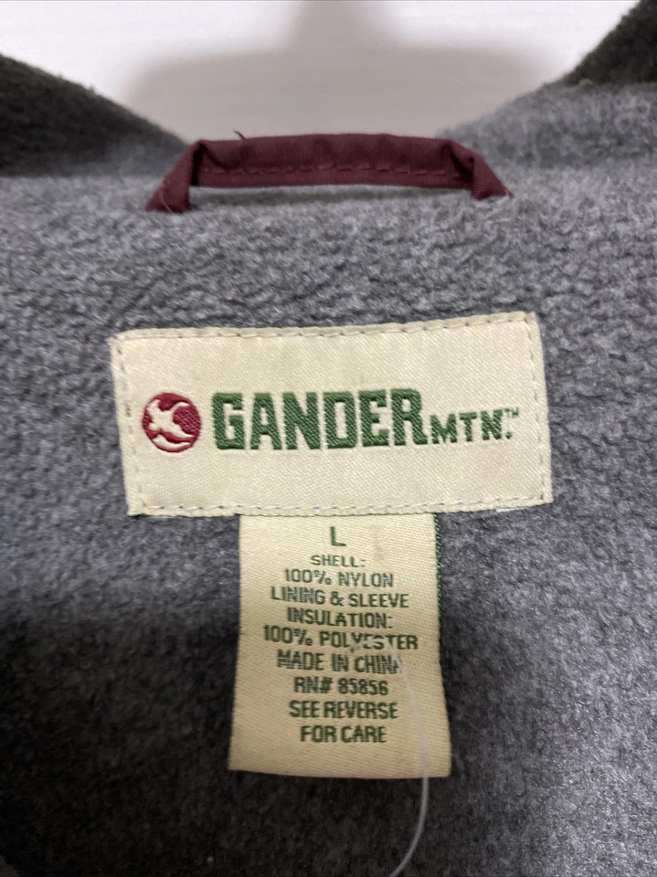 Gander Mtn. Jacket Mens L Maroon  Fleece Lined Zipper Front Mountain 100% Nylon - Image 2 of 3