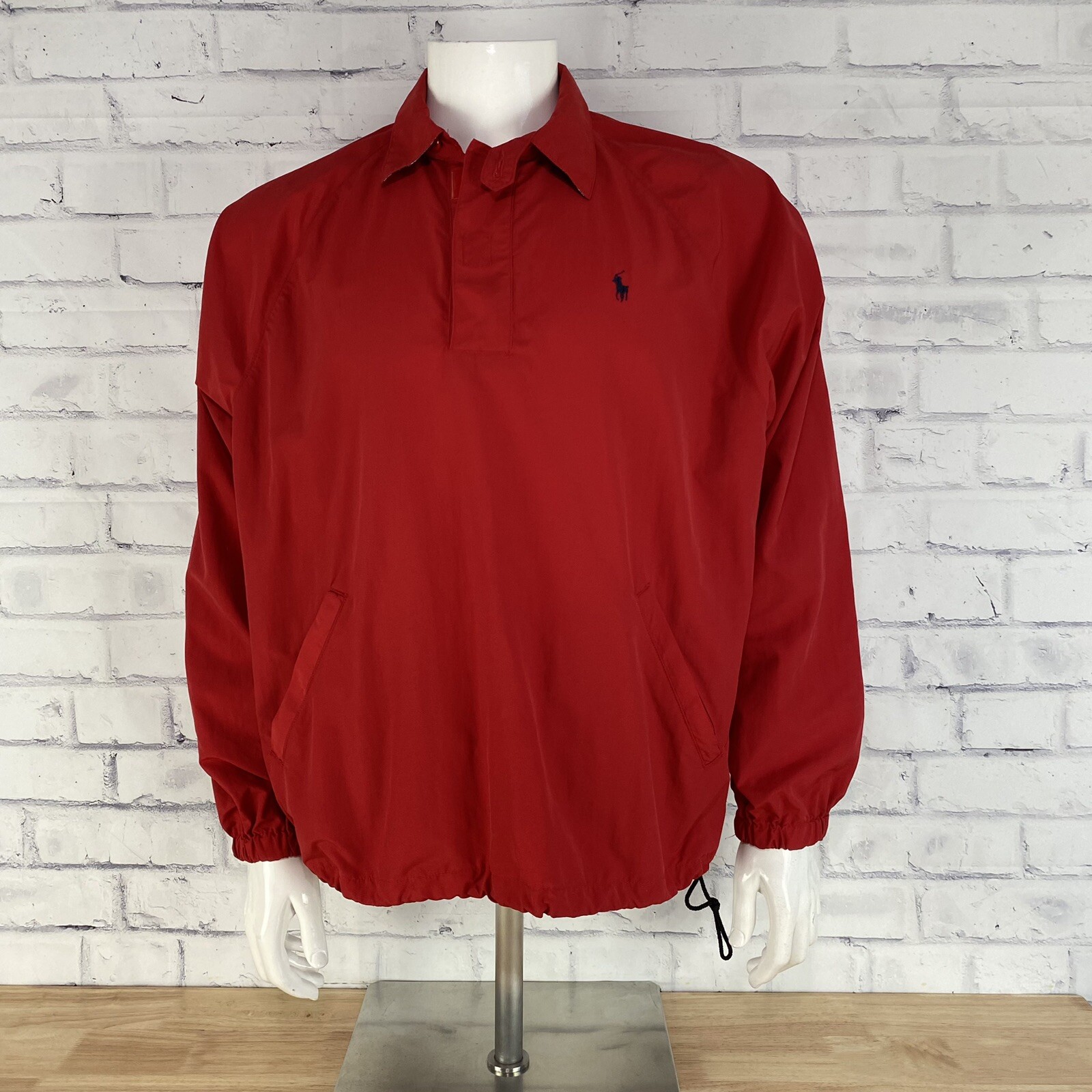 Ralph Lauren Polo Sport Giacca Uomo Grande Giacca a Vento Manica Lunga 1 4 Zip Pony