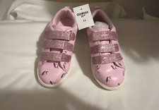 OSHKOSH B'GOSH LITTLE GIRLS PINK WITH UNICORNS /GLITTER STRAPS SHOES SIZE 11 NEW