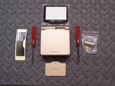 Game Boy Advance SP Replacement Housing Shell LIGHT GOLD  Screen Lens