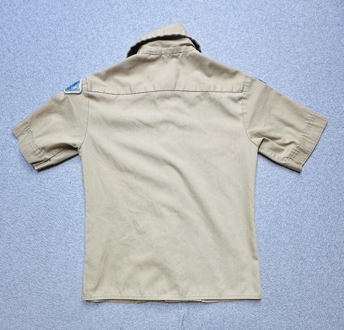 Boy Scouts Of American Shirt Boys Small Beige Batches Camping Youth Kids - Picture 4 of 7
