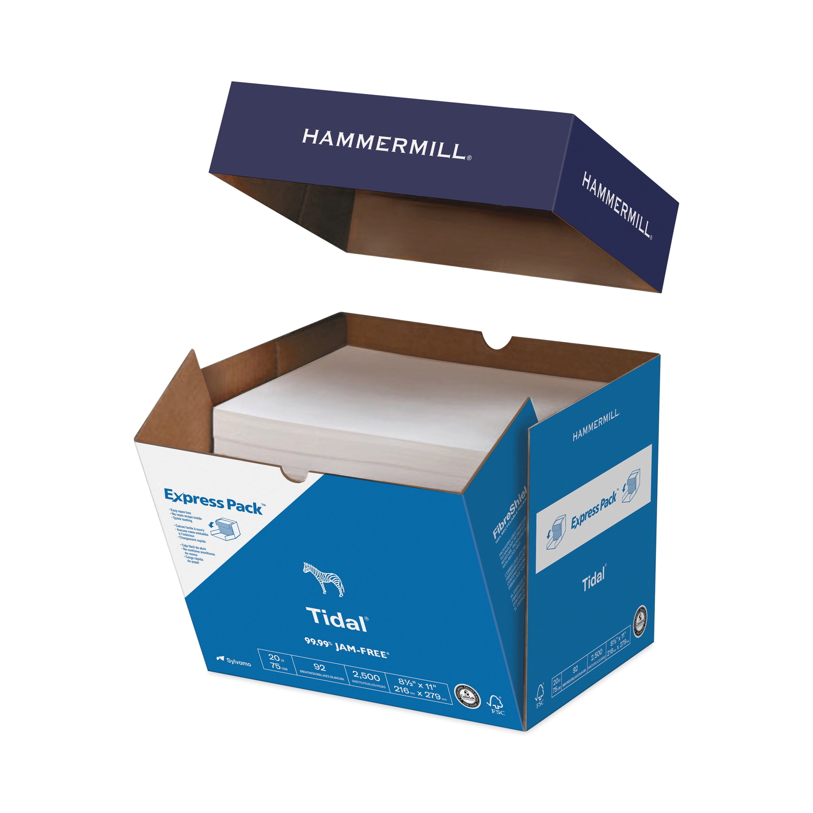 Printer Paper, 20lb Tidal, 8.5x11, White, Express Pack, 2500 Sheets-image