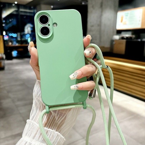Luxury Color Lanyard Liquid Silicone Cover Case For 16 15 14 13 12 11 Pro Max - 第 20/27 張圖片