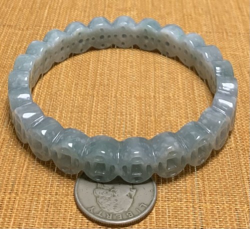 Certified Green Natural A JADE JADEITE Round Coin Bangle Bracelet 64 mm 418557 - Picture 9 of 13