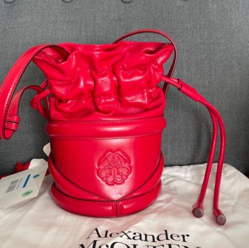 Alexander Mcqueen Soft Curve Bucket Shoulder Bag Red Bag