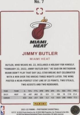 2021-22 Panini Photogenic - Jimmy Butler #7 for sale | eBay