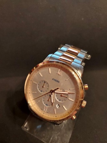 Fossil Mens Neutra Silver Rose Gold 