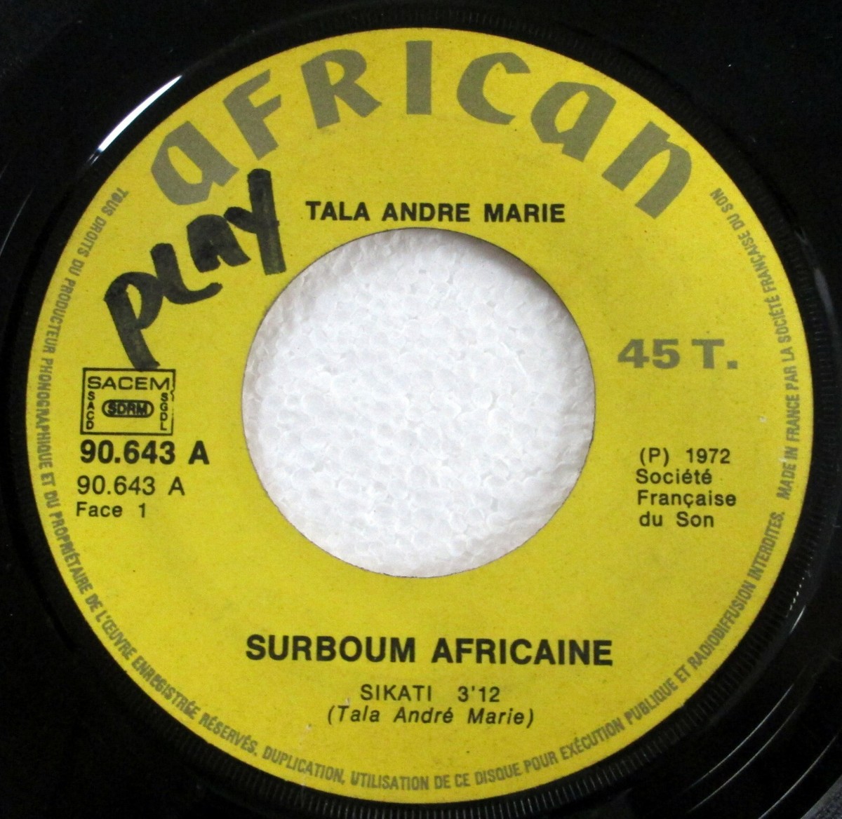 TALA ANDRE MARIE 45 Sikati/Pardonne-Moi AFRICAN cameroon