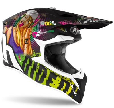 BABY HELMET HELMET HELMET MOTORCYCLE CROSS AIROH WRAAP YOUTH PIN UP MATT SIZE XXS 51-52 CM