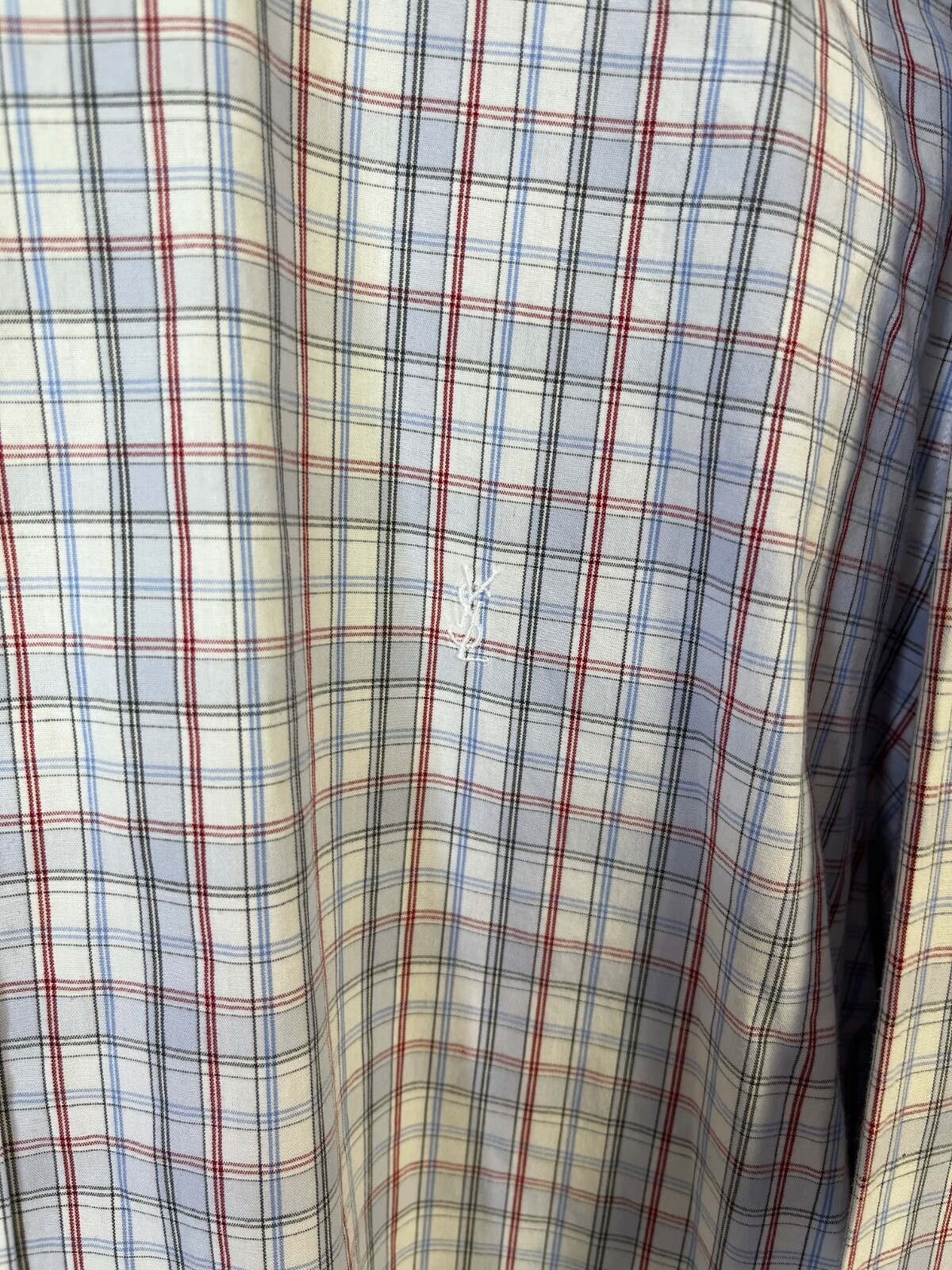 Camicia Yves Saint Laurent YSL Me multicolore vintage a quadri manica lunga taglia 43 17