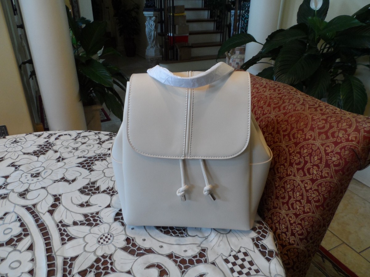 New Zara Ecru Faux Leather Medium Size Backpack Zara Has a Hidden Sale Section Where Everything Is Under $50  main image 2