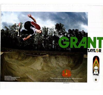 PSK14 SKATEBOARDING BILD/ANZEIGE 11X9'' ALIEN WORKSHOP - GRANT TAYLOR