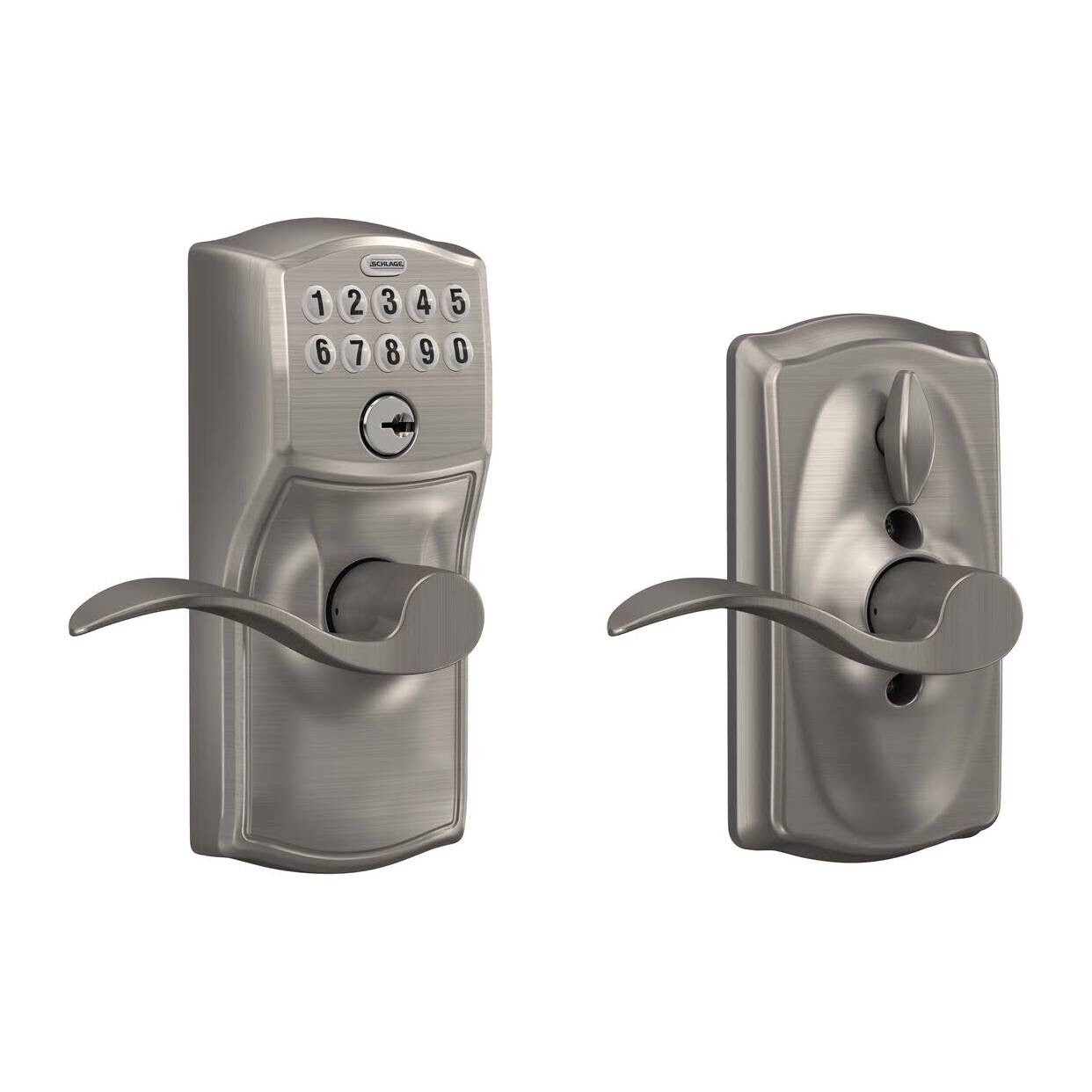 Schlage Plymouth Keypad, Elan Lever, Light Commercial, Satin Chrome eBay