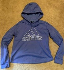 Mint Adidas Climawarm womens hoodie hooded sweatshirt small blue "3 Stripe Life"