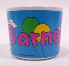Vintage Barney Dinosaur Plastic Cup Mug Spelled Out Balloon Sky 1994 Selandia