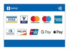 Set of 1 Payment Method Stickers | SUMUP | Retail Restaurant Market Stall