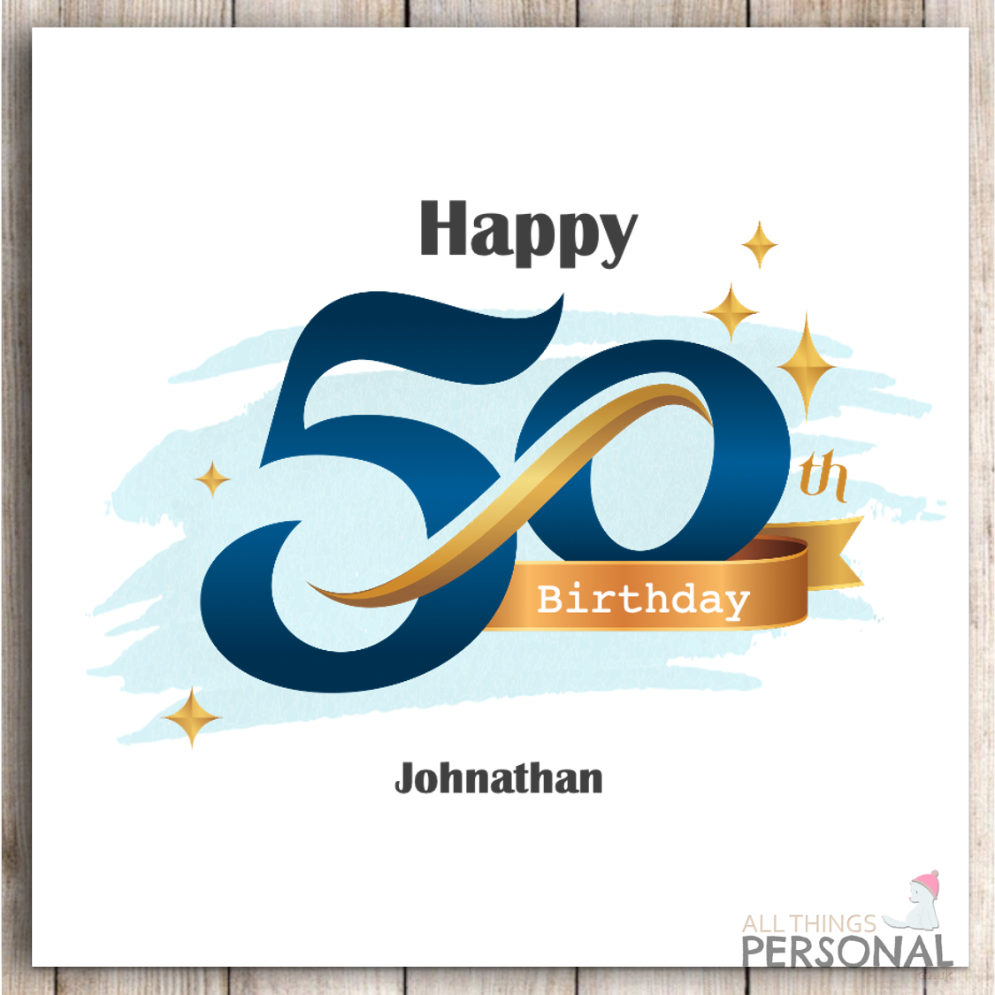 Personalised 50th Birthday Card Handmade Son Brother Friend Dad Grandad Fifty