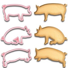 3 Pigs Cookie Cutter Set - 3 Styles, 4.25" Length, Perfect for Farm Animal