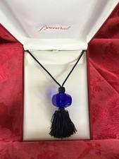 NUEVO EN CAJA IMPECABLE Impresionante COLLAR COLGANTE SHERAZADE CRISTAL AZUL ZAFIRO BACCARAT