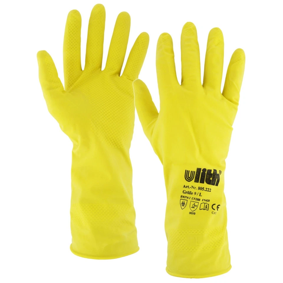Spülhandschuhe Haushaltshandschuhe Gummihandschuhe lang Latexhandschuhe gelb - Bild 4 von 4