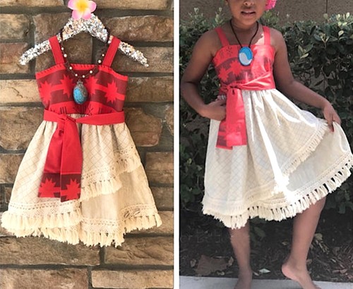 Tipo Vaiana Vestito Carnevale Bambina Cosplay Simil Moana Costume VAIDR10 |  eBay