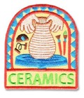 Girl Boy Cub CERAMICS vase Class painting Fun Patches Badges SCOUTS GUIDE making
