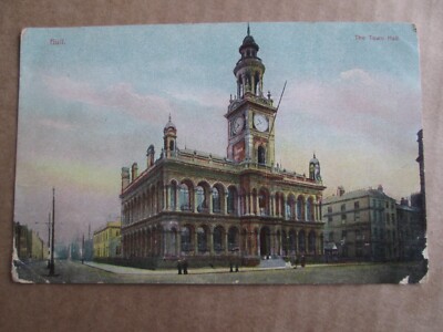 Postkarte von Hull, Das Rathaus (unbesendet, aber geschrieben Hull nach Nottingham)