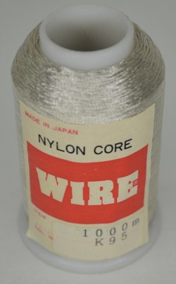 1000M COL. NYLON CORE EMBRODERY THREAD BRAND NOS VINTAGE SILVER COLOR 